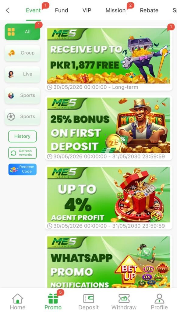 MES GAME BONUSES