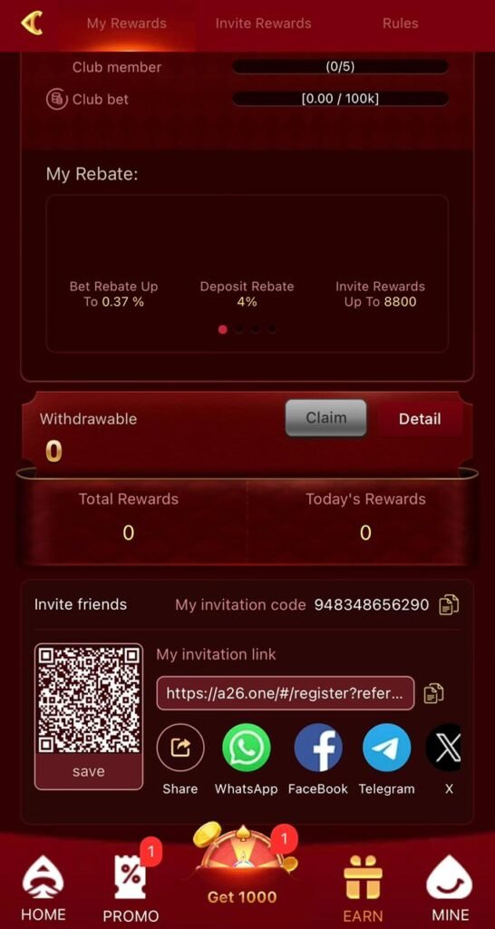 A26 Game Invite & Earn Rewards